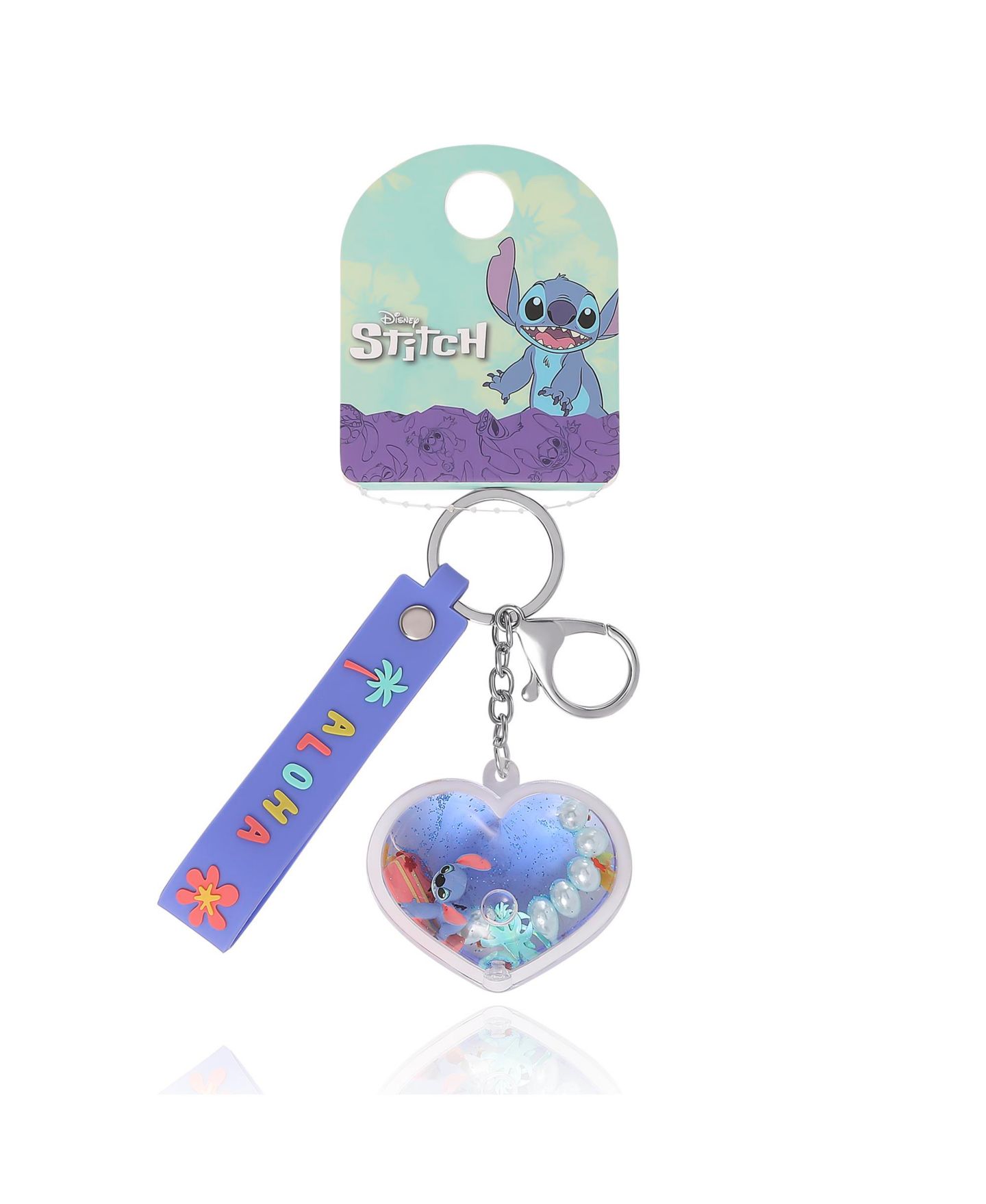 Брелок Disney Stitch Liquid Keychain - Official Heart Bag (Blue / One Size) — фото 9