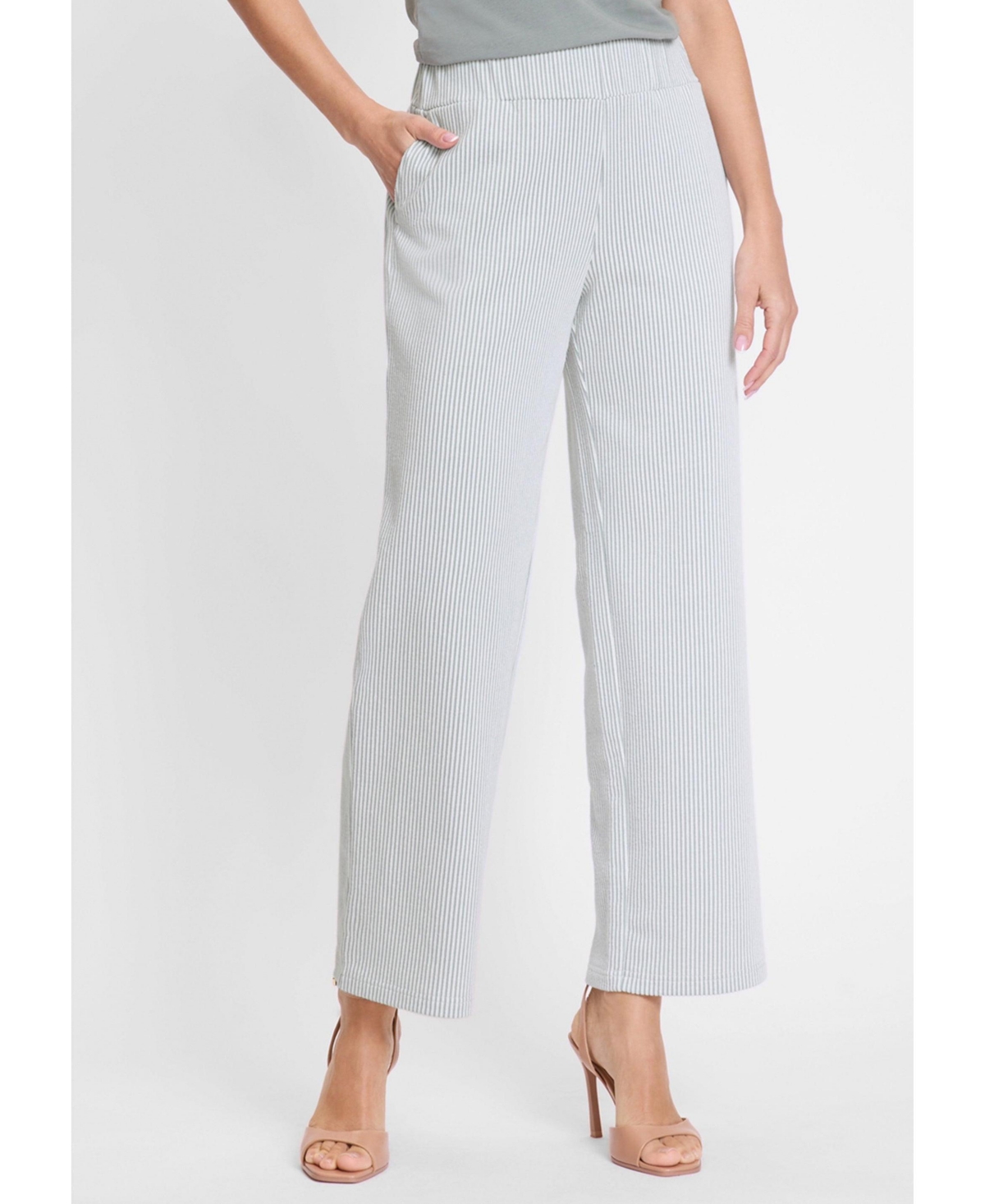Women's Anna Fit Wide Leg Seersucker Pant - Indigo denim