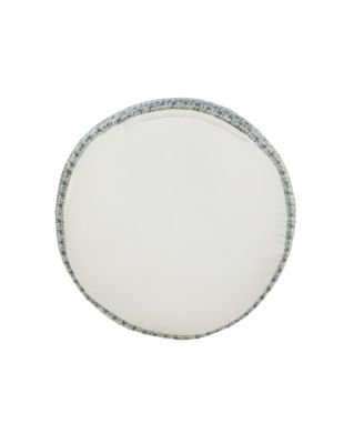 Round Geometric Polyester Pouf Ottoman for Indoor and Outdoor Seating