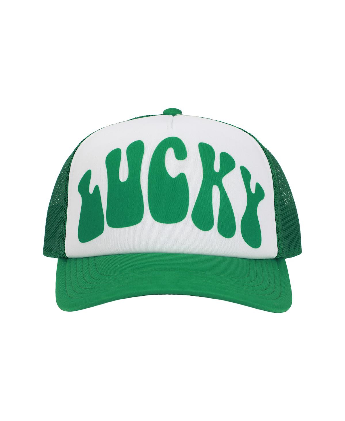 Men's St. Patrick's Day Lucky White & Green Foam Trucker Hat - Green