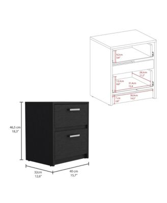 Modern 2-Drawer Nightstand for Bedroom Storage