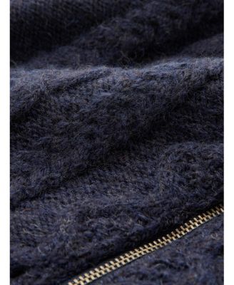 Women's British Wool Cable Zip Cardigan