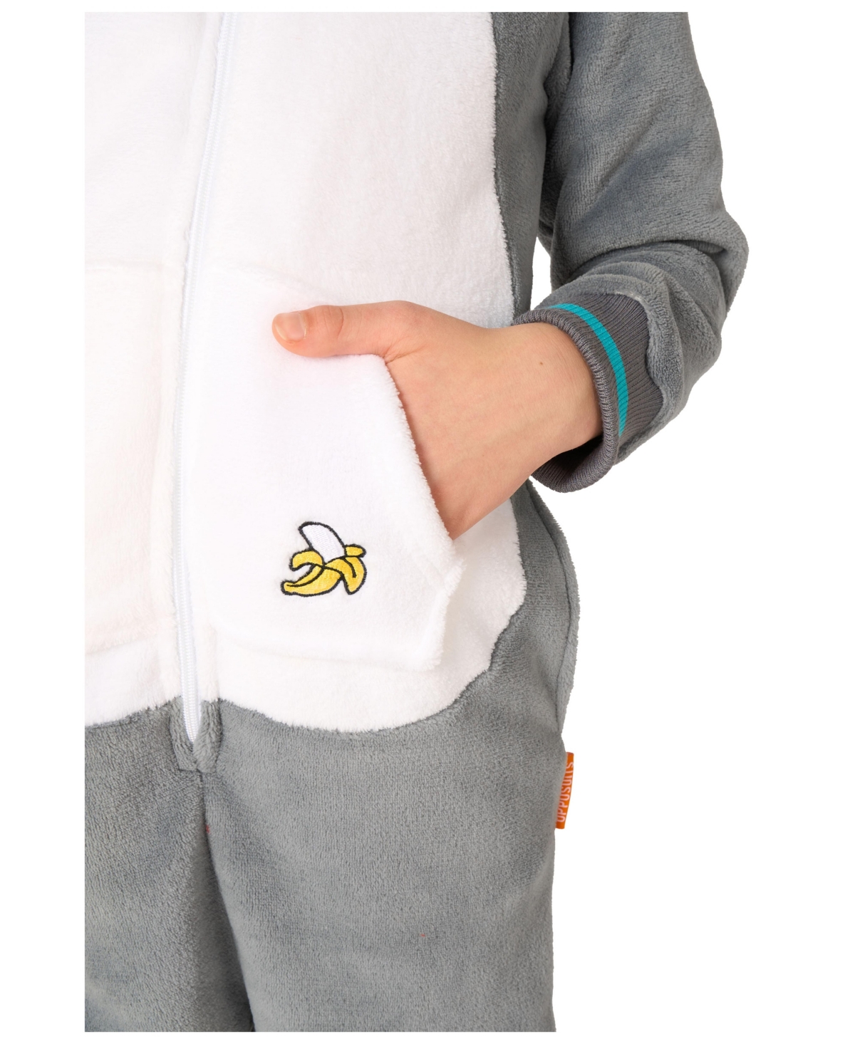 Opposuits Little And Big Boys Lemur Onesie In Gray,white