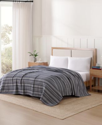 Tommy Hilfiger - Harbor Stripe Cotton Yarn Dyed Blanket, Full/Queen
