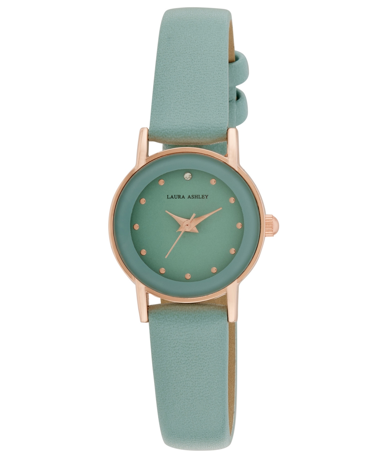 Laura Ashley Women's Quartz Green Leather Watch, 24mm - Gold