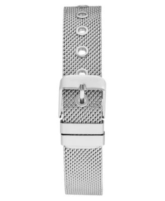 Unisex Cavern Silver Alloy Mesh Watch, 24mm