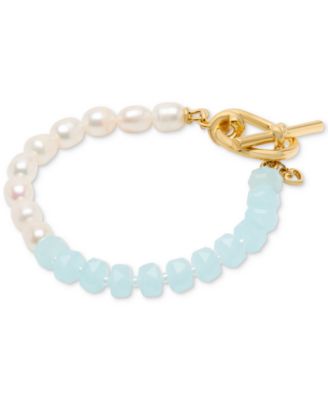 kate spade new york - Gold-Tone Color Bead & Freshwater Pearl Flex Bracelet