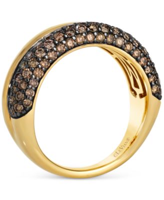 Chocolatier&reg; Chocolate Diamond Pav&eacute; & Polished Band (1-1/4 ct. t.w.) in 14k Gold