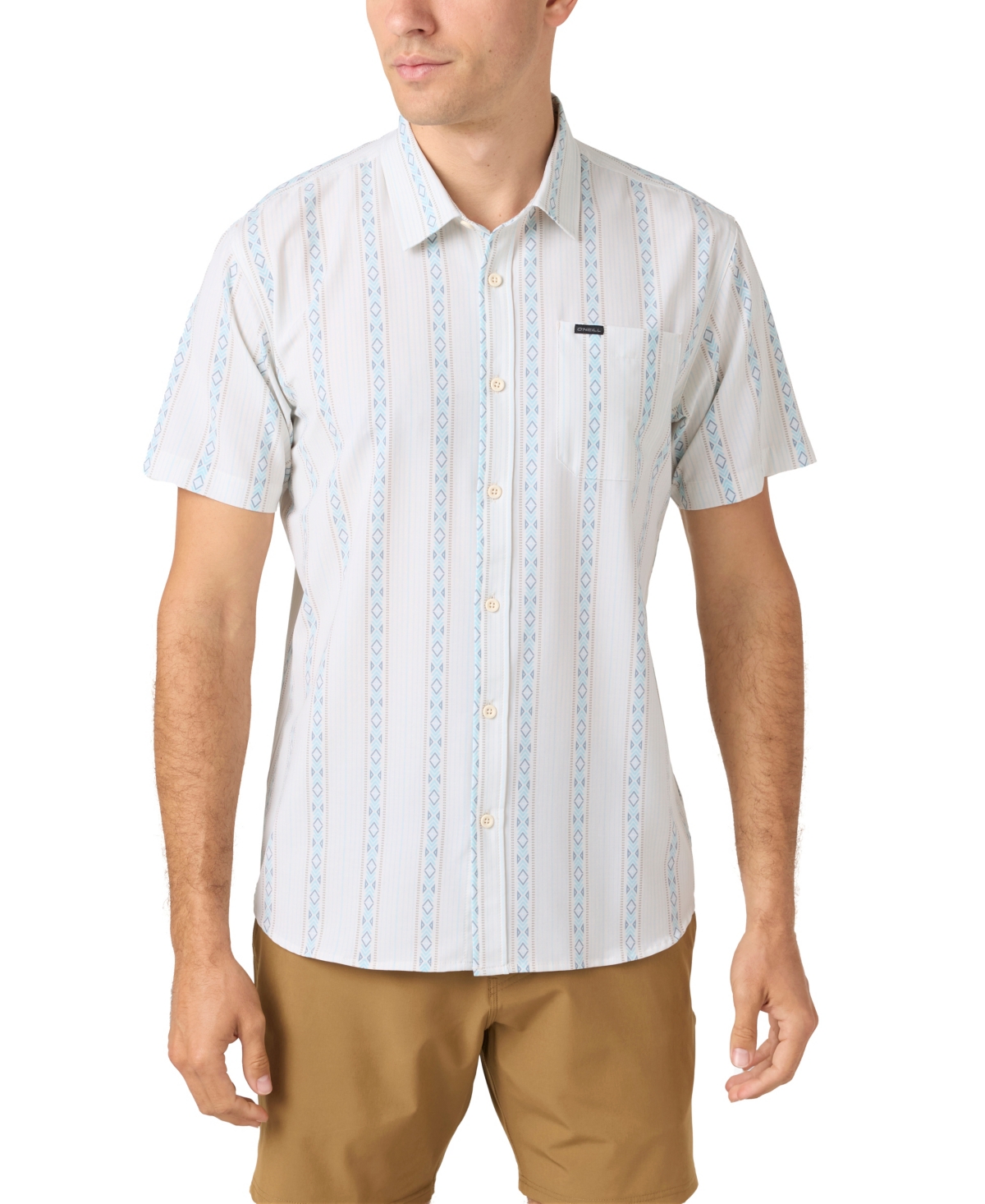 Men's Traveler Upf Traverse Short Sleeve Standard Shirt - Cream