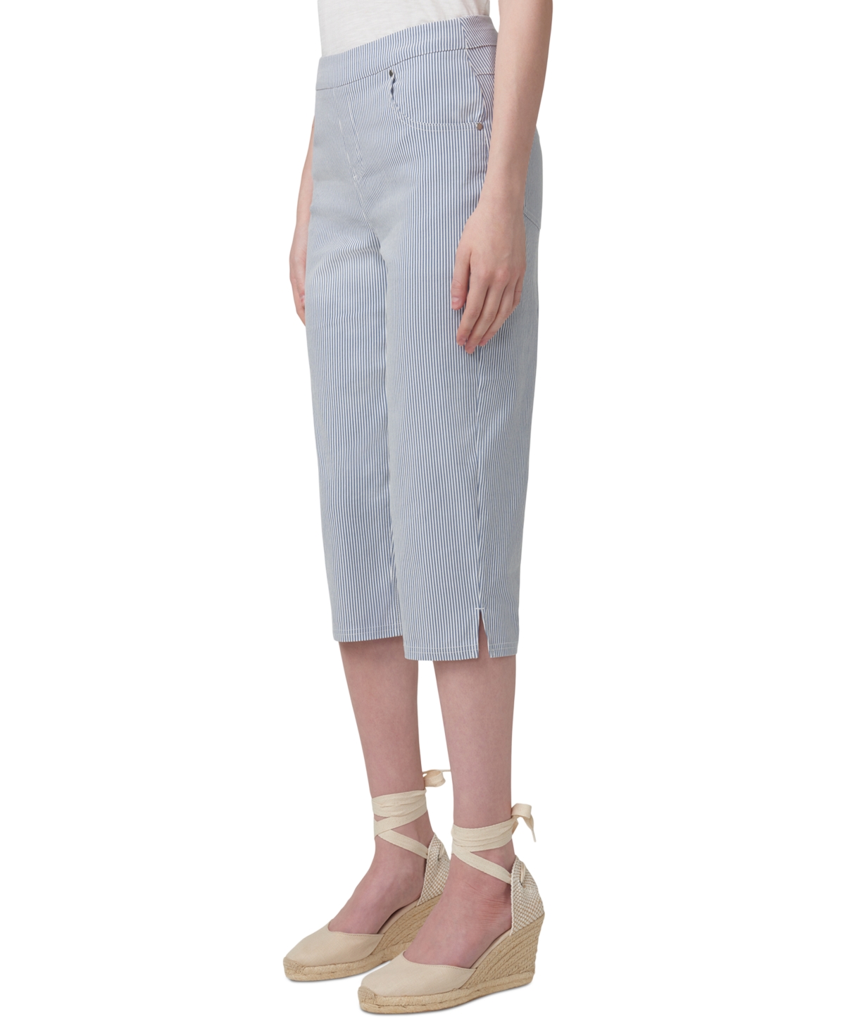 Hue Women's Spring Stripe Pedal Pusher Pants In Blue