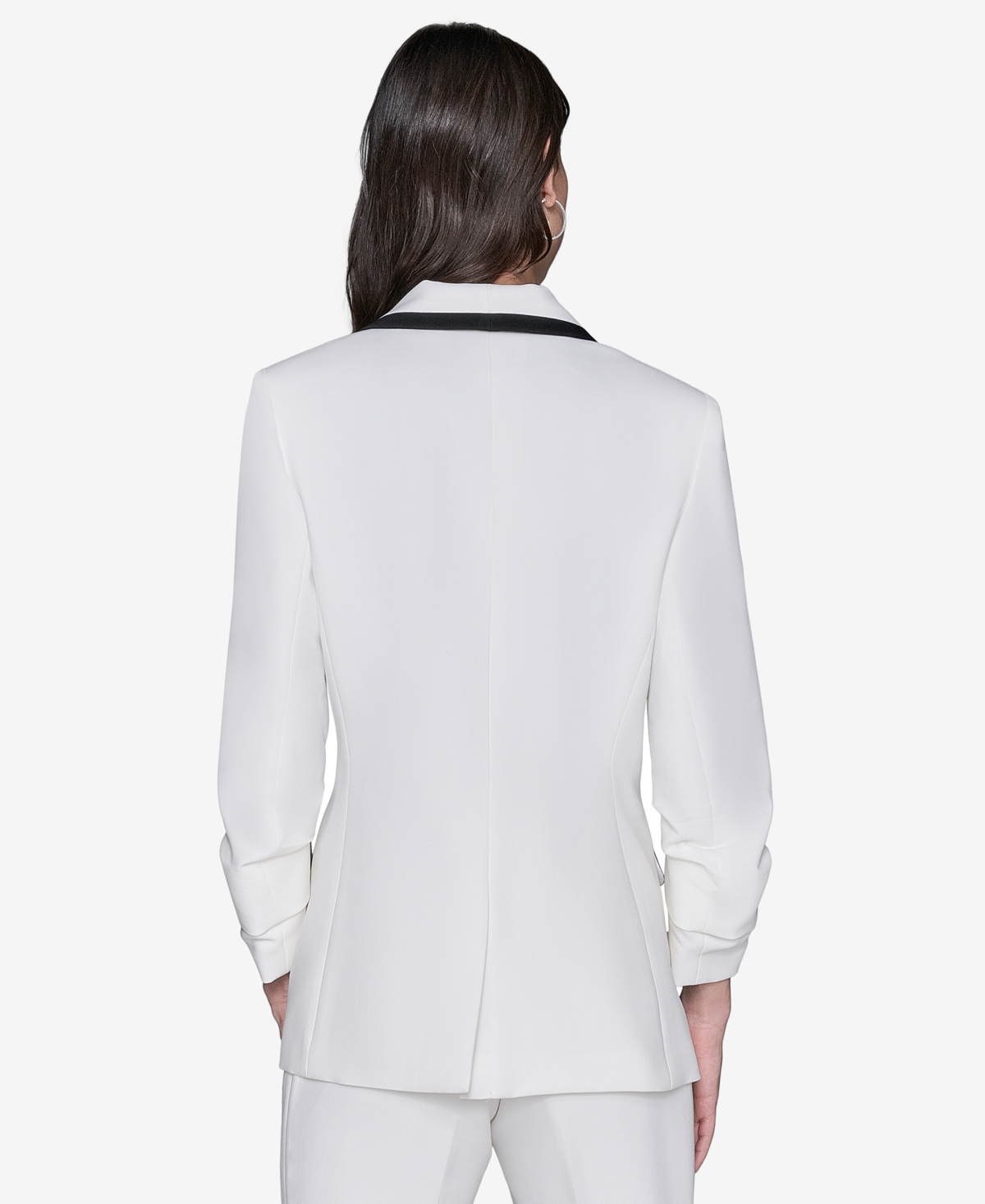 Shop Karl Lagerfeld Women's Contrast-trim One-button Blazer