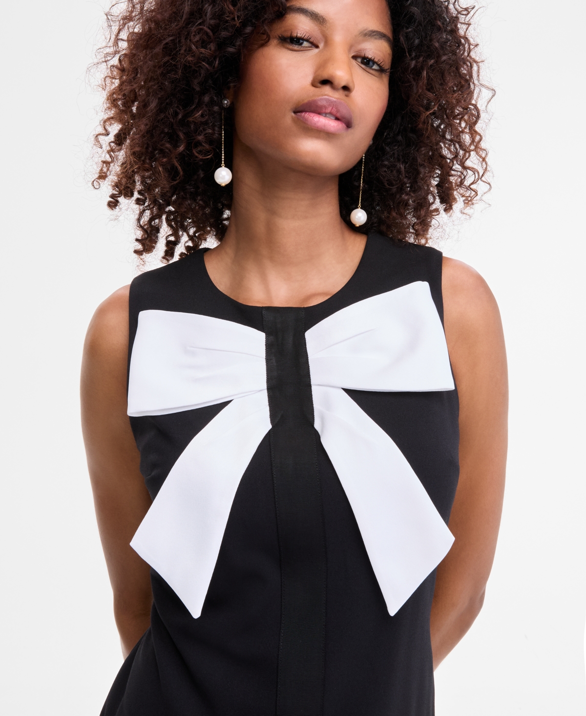 Karl Lagerfeld Women's Bow-front Scuba-crepe Sheath Dress In Multi