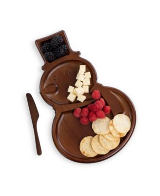 Reversible Snowman Sectioned Serving Tray, Set of 2
