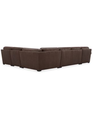 Radley Roll Arm 152" 5-Pc. Leather Wedge Corner Chaise Sectional