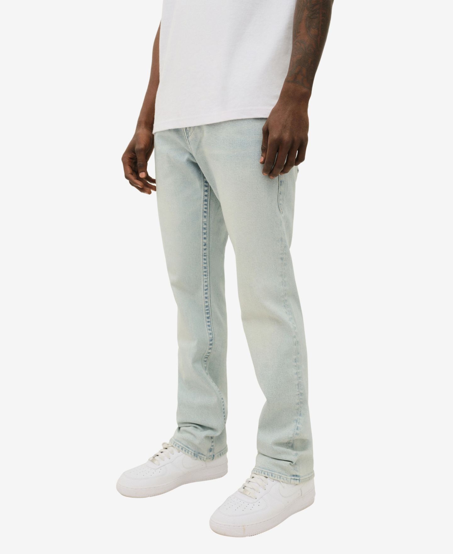 Мужские джинсы True Religion Ricky Flap Back Pockets Straight, цвет: Светлая варка — фото 3