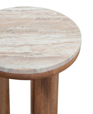 Layla 22" Round Toronto Marble Top End Table
