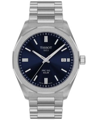 Tissot - Men's Swiss PRC 100 Solar Quartz Stainless Steel Bracelet Watch 39mm