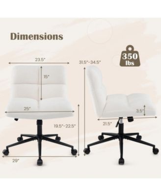 Cross Legged Chair with Wheels with Padded Seat Adjustable Height for Bedroom Study