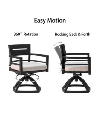 Streamdale 5-Piece Patio Dining Set with Swivel Rockers, Cushions, and Dining Table