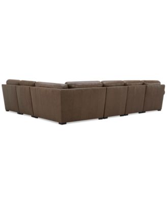 Radley Roll Arm 145" 6-Pc. Leather Wedge Corner Chaise Sectional, Exclusively at Macy's