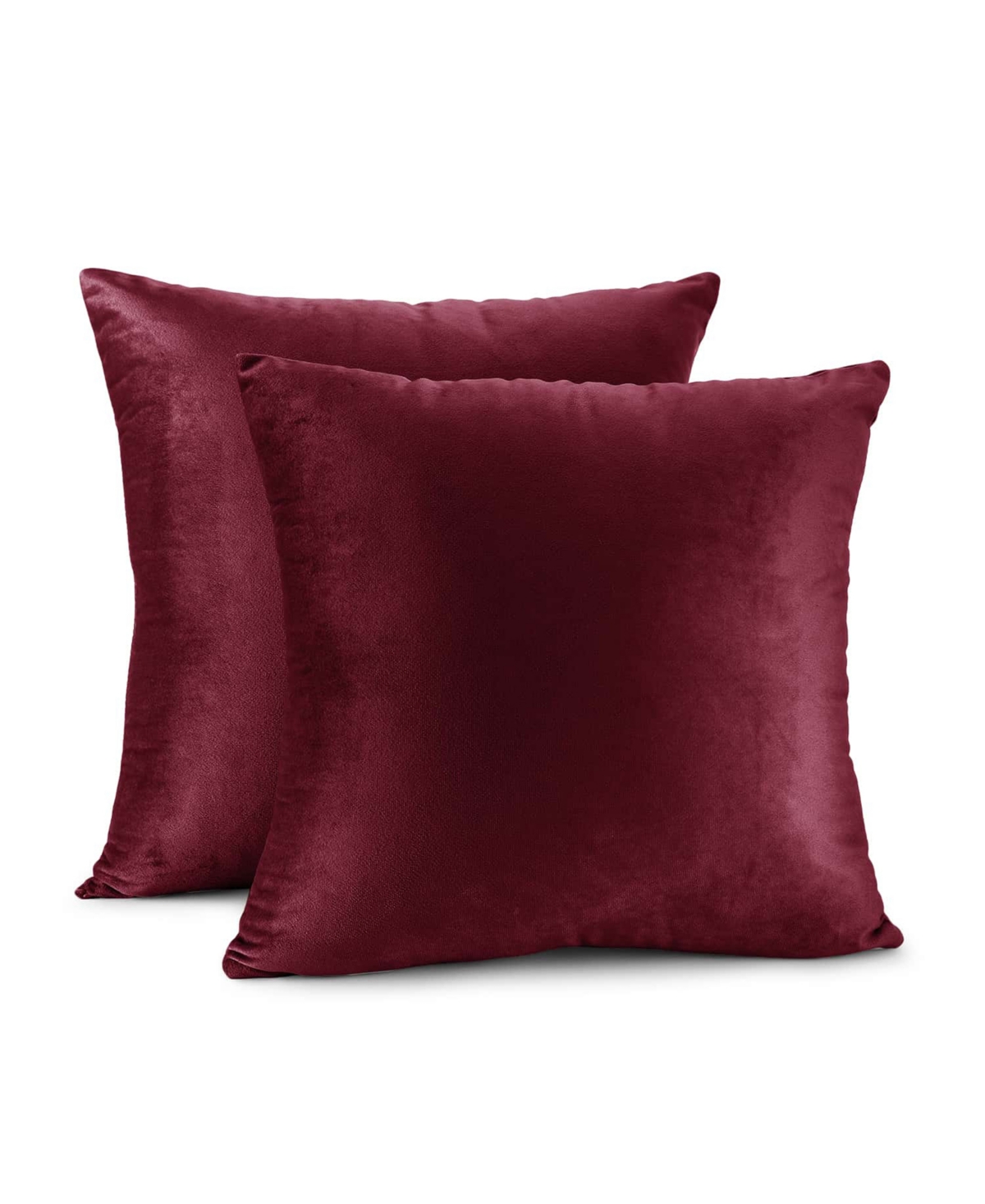 Nestl Elegant 2-pack Velvet Decorative Throw Pillows With Removeable Covers, 20" X 20" In Burgundy