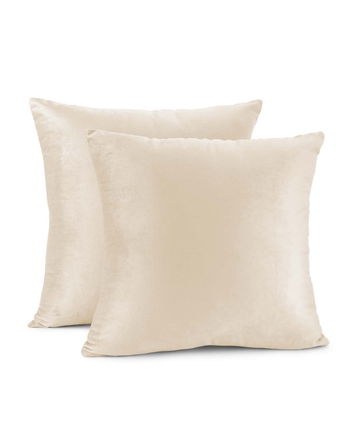 Nestl Elegant 2-pack Velvet Decorative Throw Pillows With Removeable Covers, 26" X 26" In Beige Cream