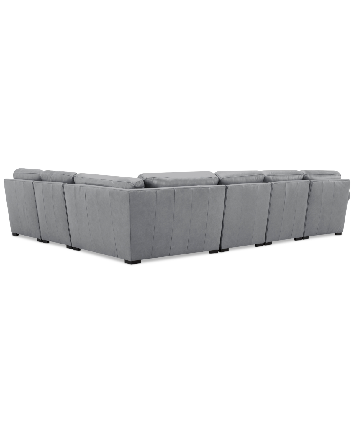 Macy's Radley Roll Arm 145" 6-pc. Leather Wedge Corner Chaise Sectional, Exclusively At