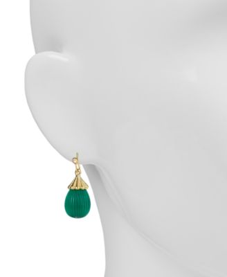 Gold-Tone Pav&eacute; & Color Bead Drop Earrings