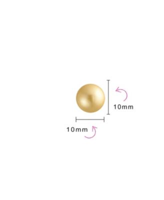 Classic Simple Elegant Light Golden Simulated Pearl Ball Stud Earrings .925 Sterling