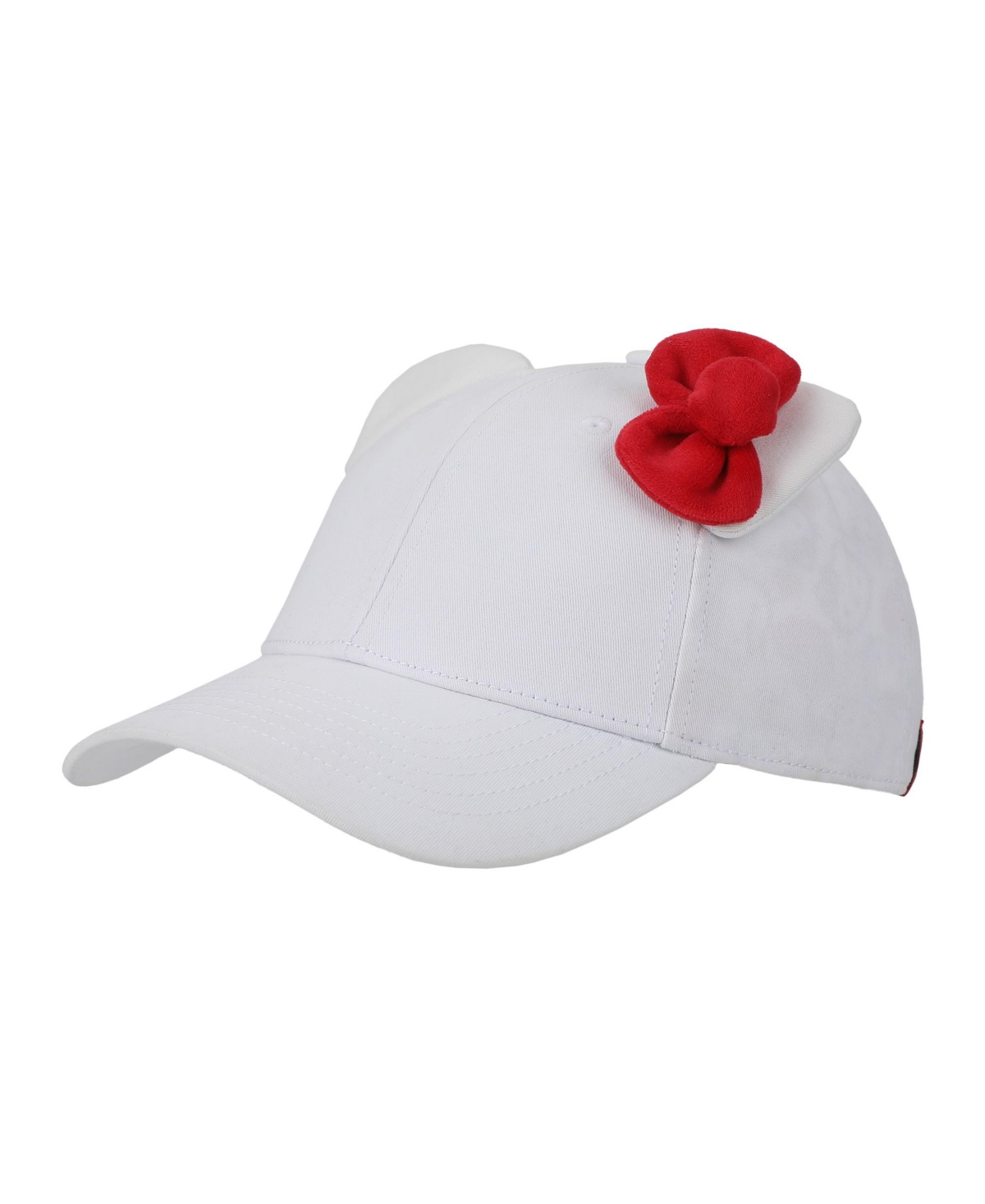 3D Bow & Ears Women's White Traditional Adjustable Hat - Hello kitty 3d bow  ears