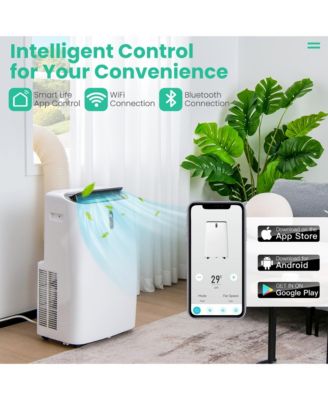 12000 BTU ASHRAE Portable Air Conditioner Controlled by WiFi Smart App & Remote