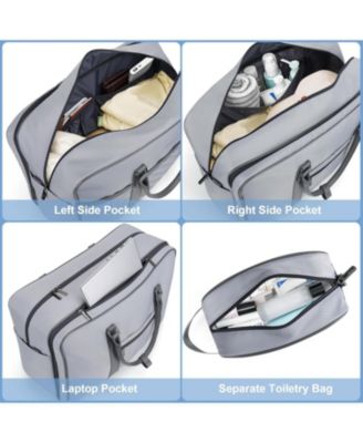 Travel Duffle Bag for Men, Weekender Bag for Women with Toiletry Bag, Carry On Overnight Bag with 17.3 inch Laptop Compartment (Black)