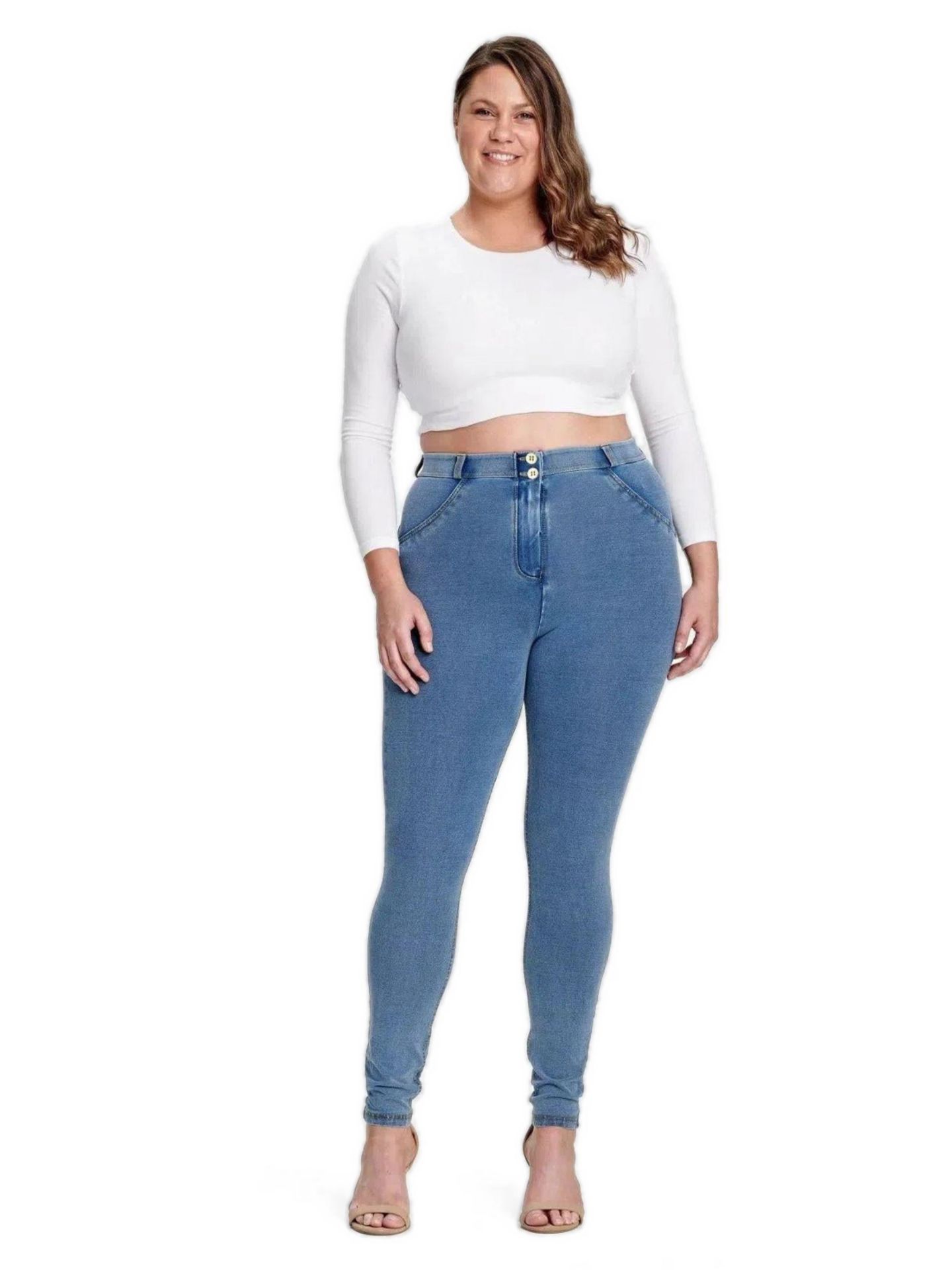 Женские джинсы Freddy Curvy High-Rise Sculpting Skinny, цвет: Синий — фото 2