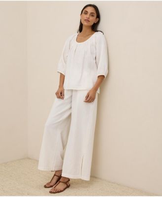 Pact Organic Cotton Coastal Double Gauze Scoop Neck Top - Macy's