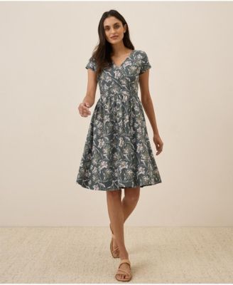 Women's Fit & Flare Crossover Dress Made With Organic Cotton