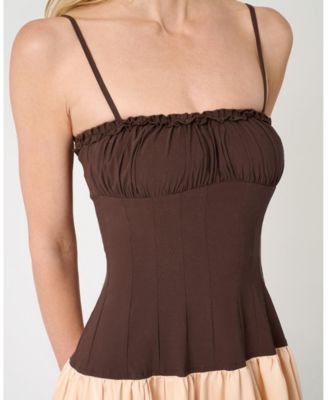 Women's Ruffle Corset Maxi Dress