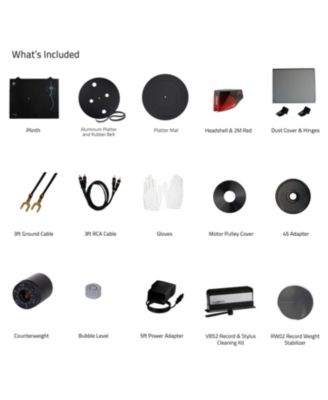 RT83 Turntable with Ortofon 2M Red, Speed Control Motor, Record Weight & Vinyl Cleaning Kit – High Fidelity Record Player