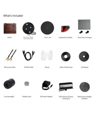 RT83 Turntable with Ortofon 2M Red, Speed Control Motor, Record Weight & Vinyl Cleaning Kit – High Fidelity Record Player