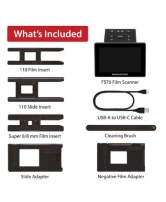 All-in-One 25MP Film Scanner Large 5" Display & HDMI,Converts 35mm/126/110/SUPER 8 Film & 135/126/110 Slides