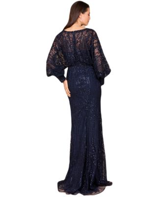 Women's Long Bishop Sleeve Lace Gown