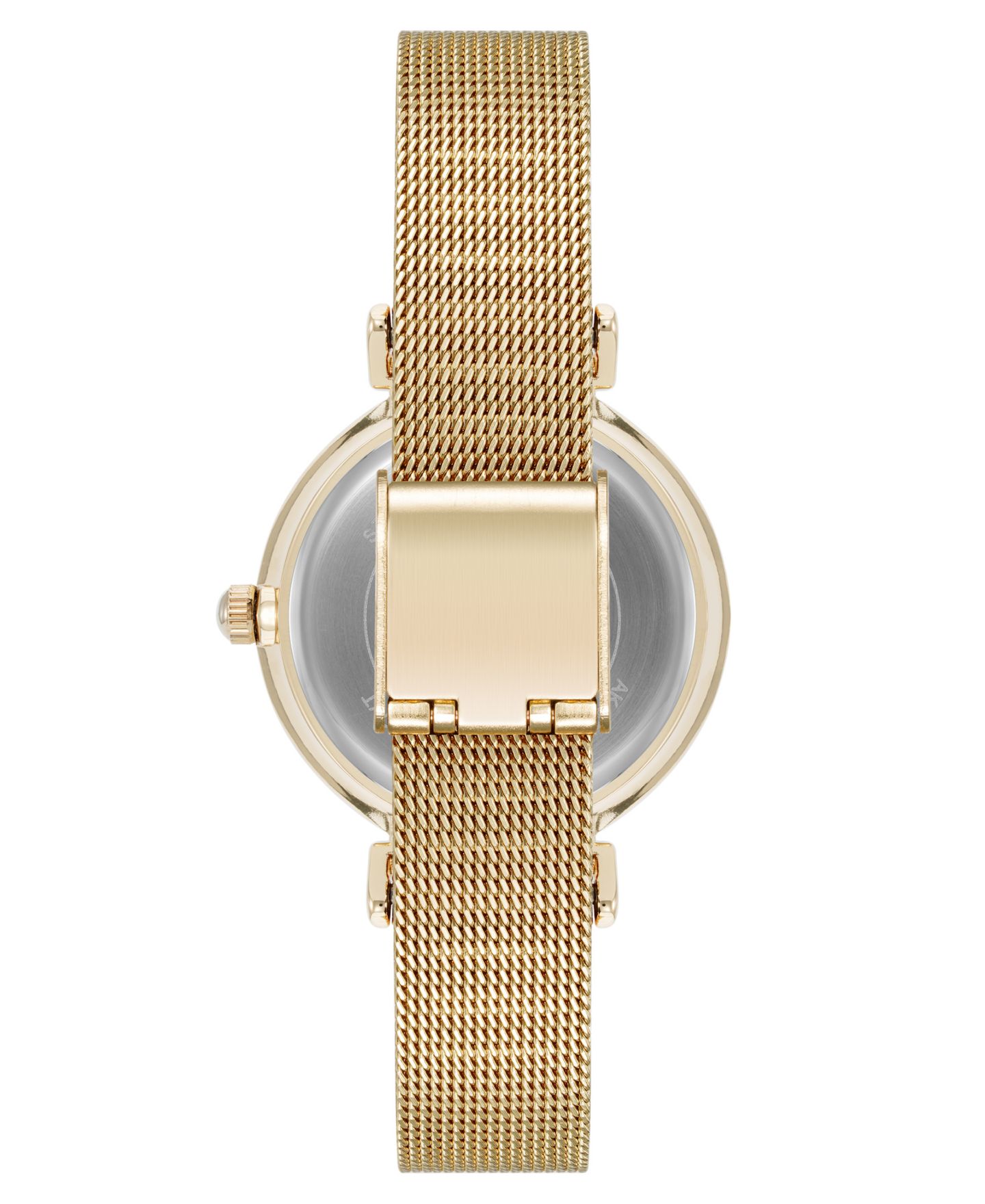 Женские часы Anne Klein Quartz Premium Round Gold-Tone Stainless Steel Mesh Watch, 29mm — фото 3