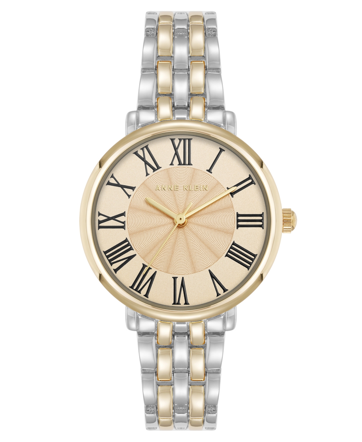 Women's Quartz Round Roman Numeral Two-Tone Metal Alloy Watch, 32mm - Silver-Tone, Gold-Tone