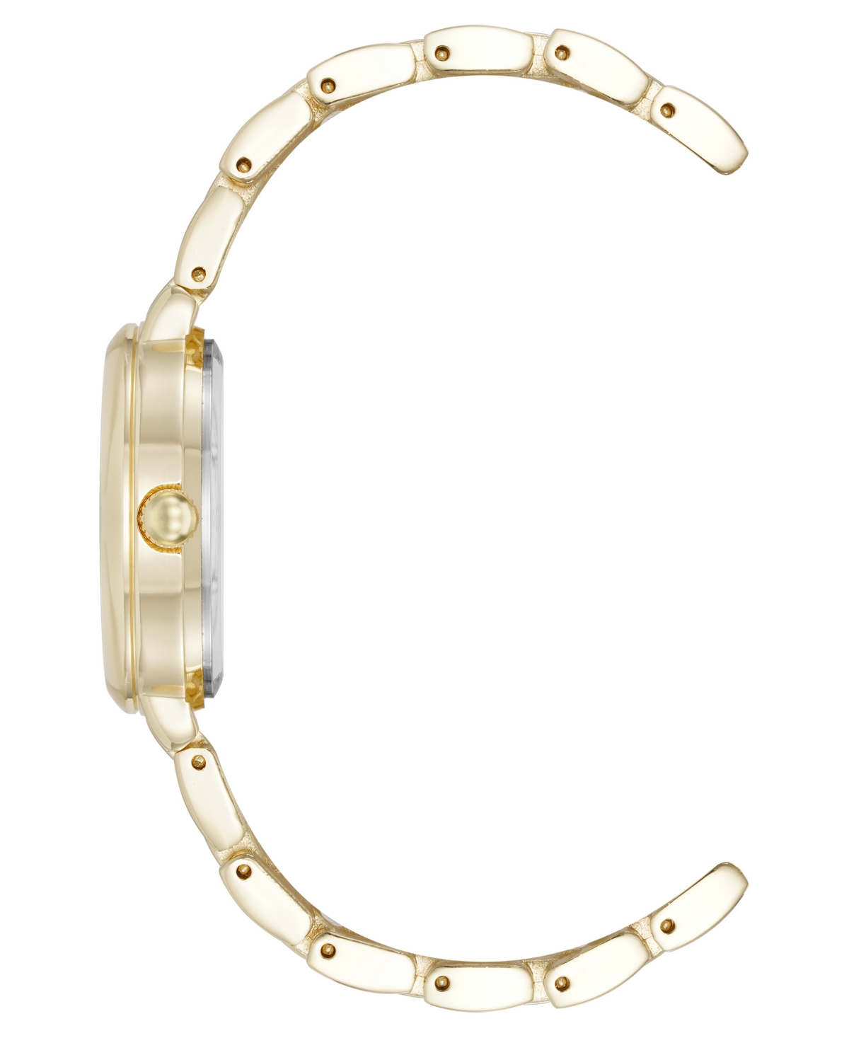 Anne Klein Women's Quartz Classy Gold-tone Metal Alloy And Black Dial Watch, 30mm In Black,gold-tone