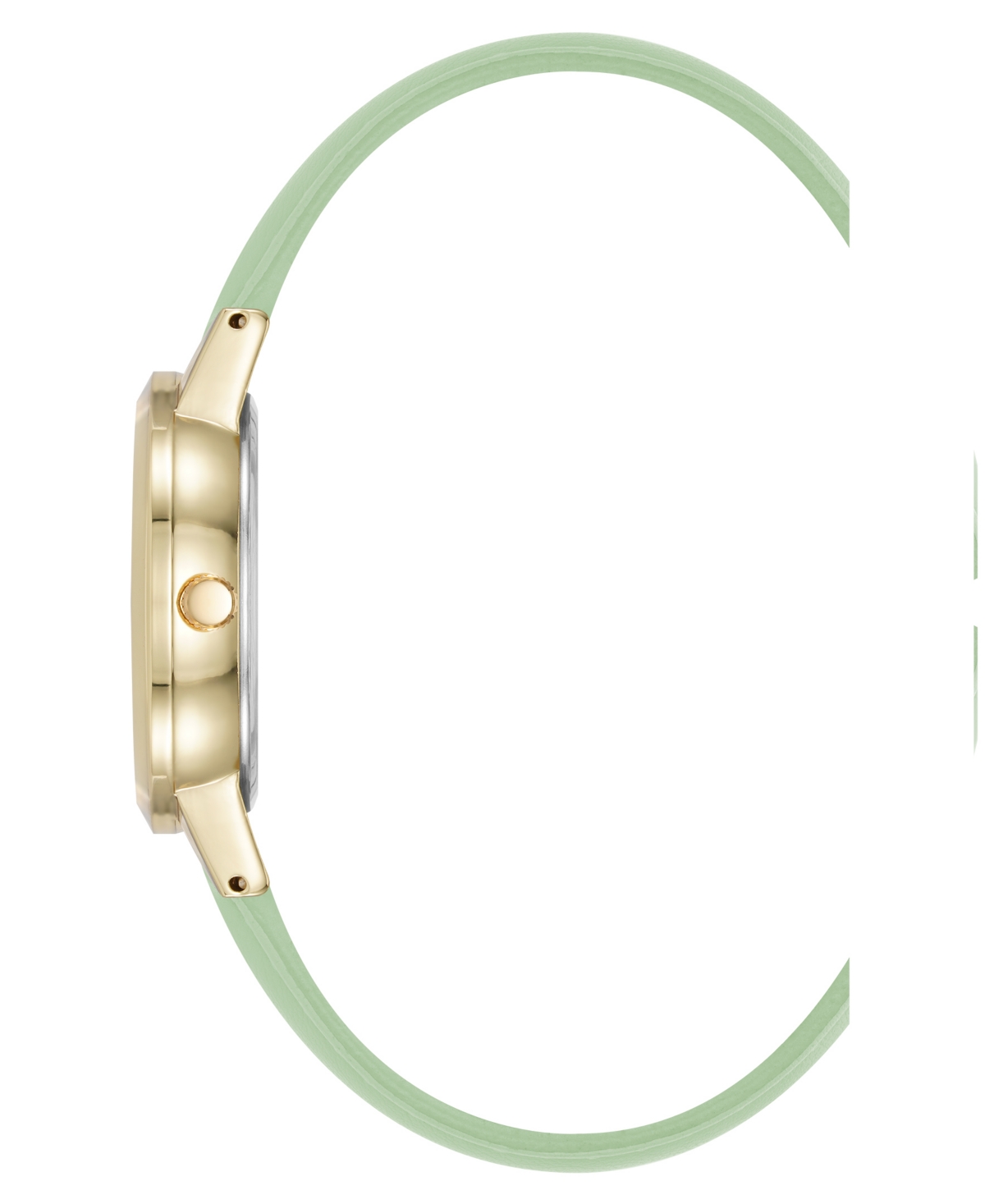 Shop Anne Klein Women's Quartz Casual Mint Polyurethane Leather And Gold-tone Metal Alloy Boyfriend Watch, 34mm In Mint,gold-tone