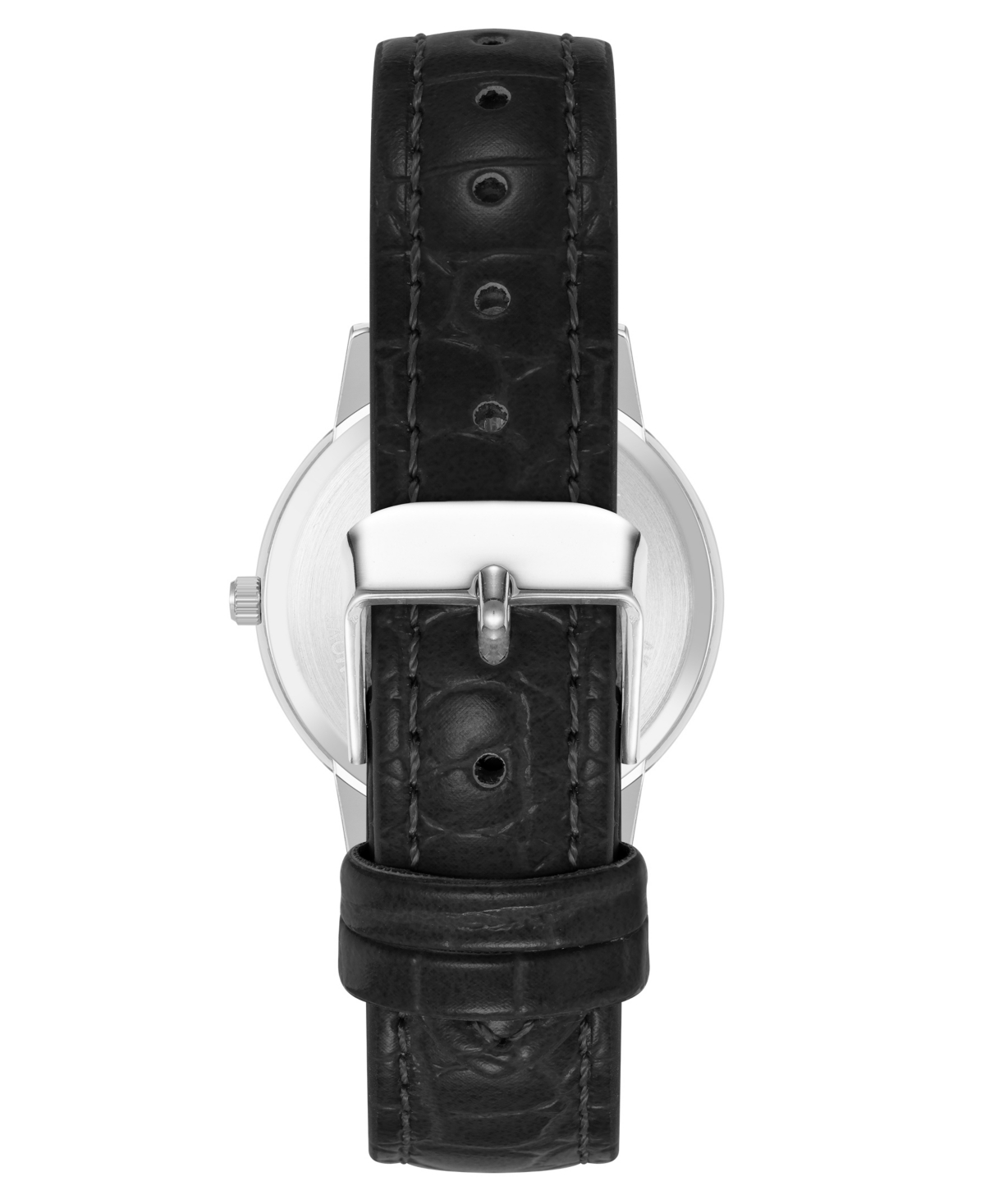 Shop Anne Klein Women's Quartz Casual Black Polyurethane Leather And Silver-tone Metal Alloy Boyfriend Watch, 34mm In Black,silver-tone,gold-tone