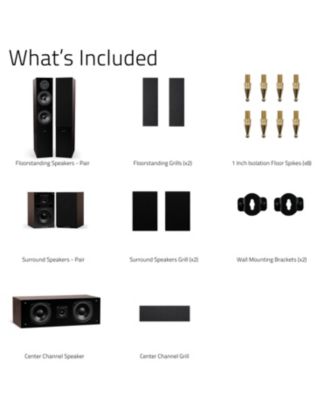 – Elite Series, High Definition 5.0 Surround Sound, Floorstanding Towers, Center & Rear Speakers – Home Theater Speaker System