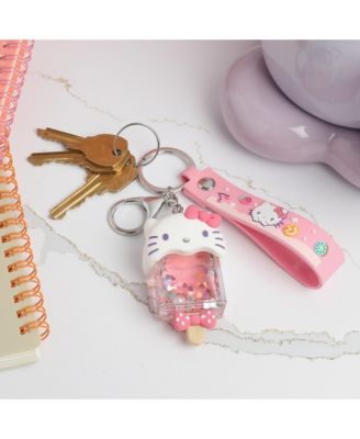 Ice Cream Keychain with Glitter Charm and Pink Strap