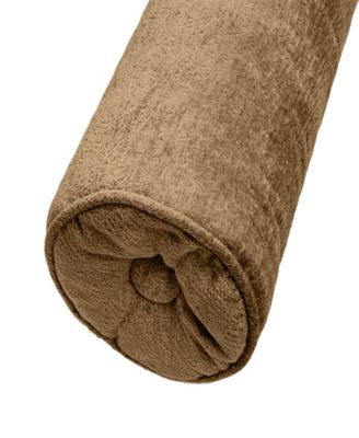 Delmonico Chenille Lumbar Neck Roll Decorative Pillow, 7"x18"