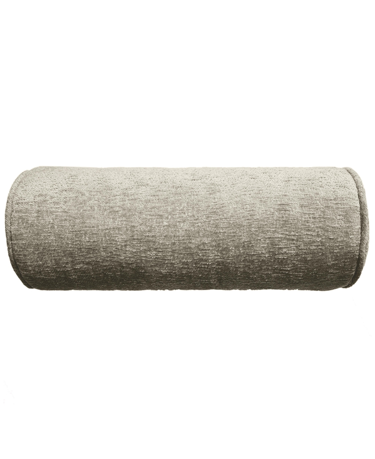 Ediehome Delmonico Chenille Lumbar Neck Roll Decorative Pillow, 7"x18" In Gray