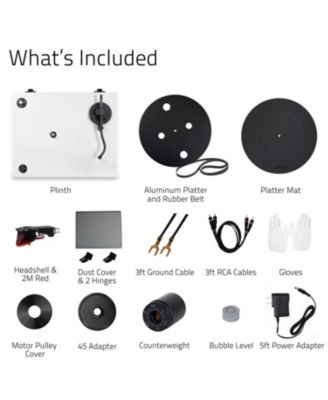 RT83 Reference High Fidelity Vinyl Turntable with Ortofon 2M Cartridge, Speed Control Motor, MDF Plinth, Isolation Feet